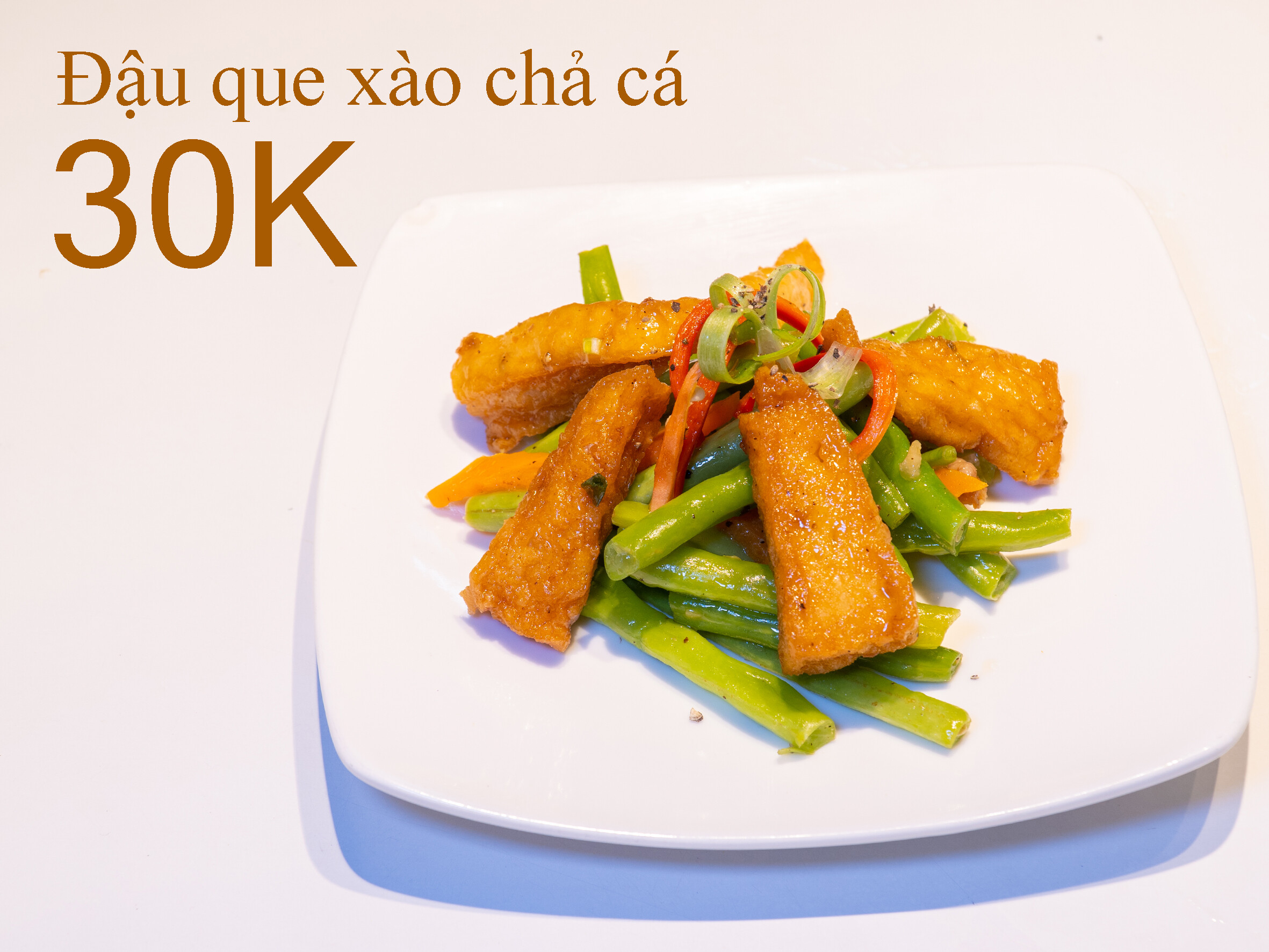 Đậu Que Xào Chả Cá