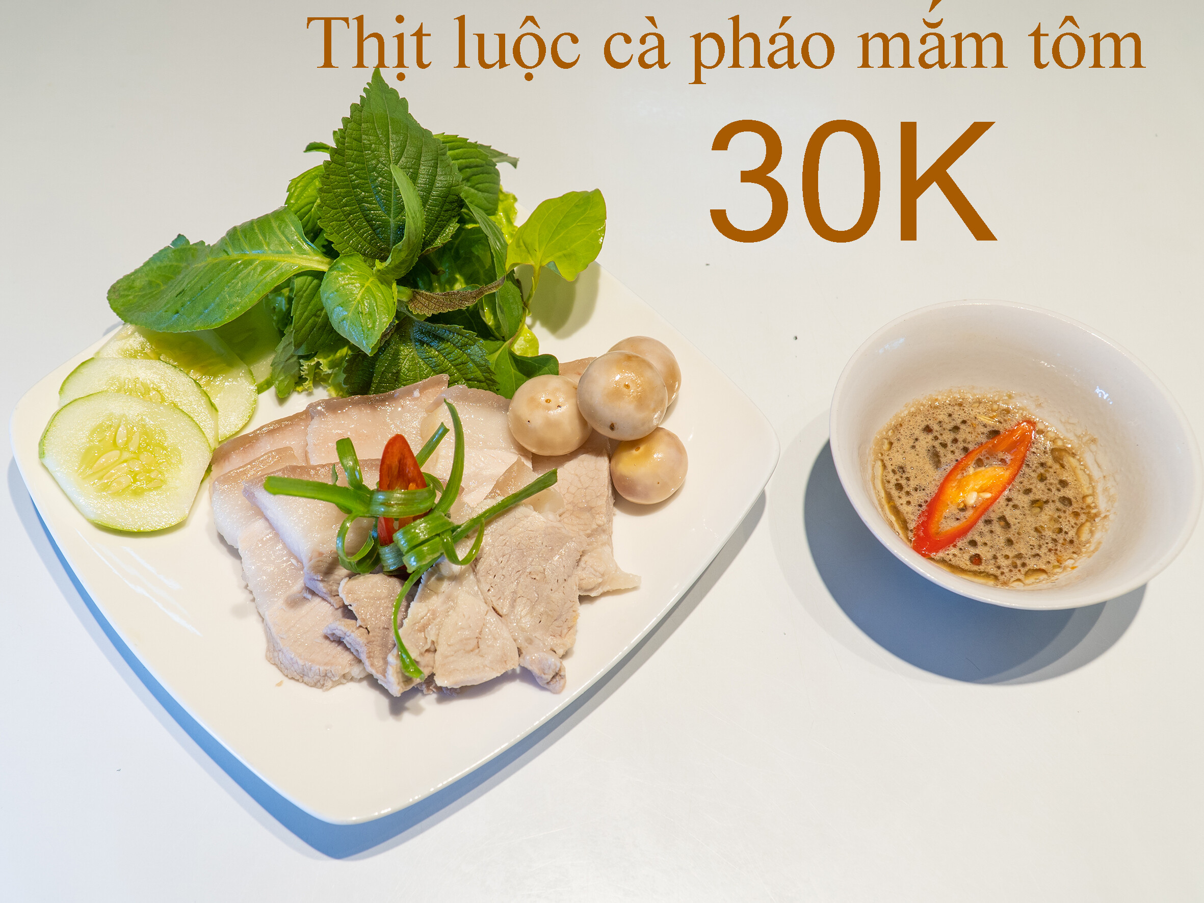 Thịt Luộc Cà Pháo Mắm Tôm