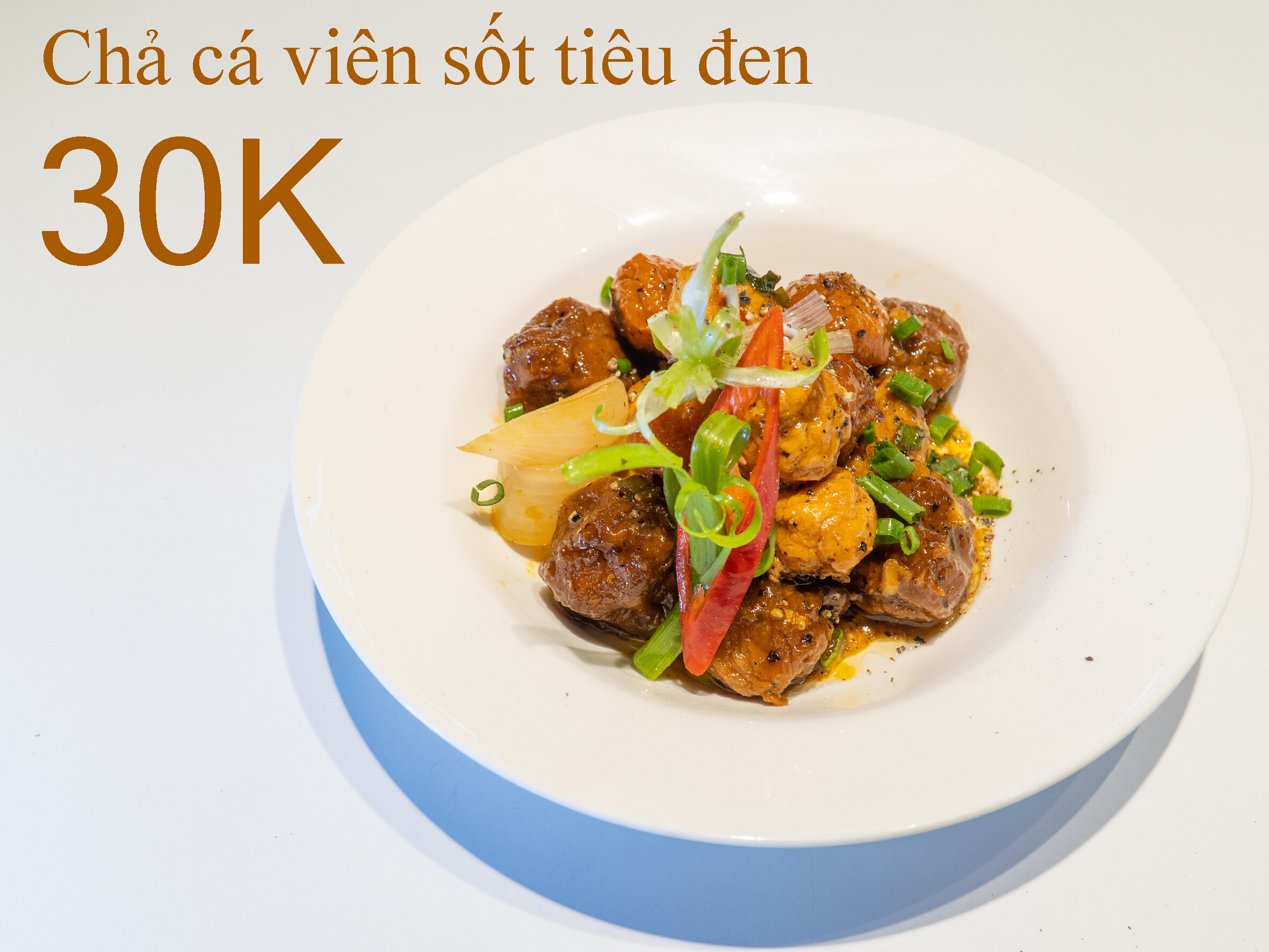 Chả Cá Viên Sốt Tiêu Đen