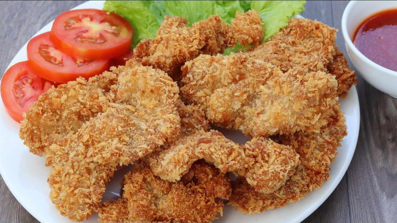 thịt nạc chiên xù